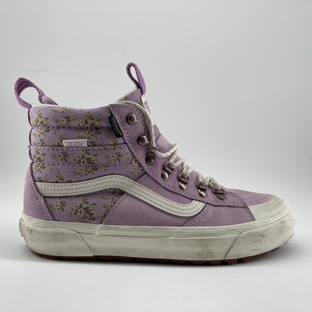 Vans Sk8-Hi MTE-1 Purple Floral Suede Waterproof Insulated Sneakers Womens 10